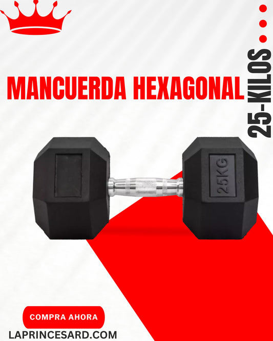 MANCUERDA EXAGONAL 25KILOS