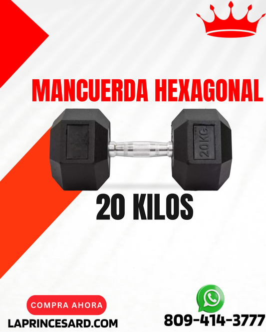 MANCUERDA EXAGONAL 20KILOS