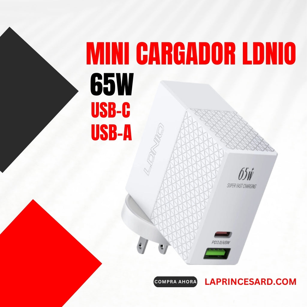 Mini Cargador LDNIO carga rápida 65w